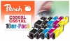 Peach 10er-Pack Tintenpatronen, kompatibel zu  Canon PGI-550XL, CLI-551XL