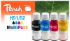 Peach Multi Pack, compatible avec  HP GT51, GT52, M0H57AE, M0H54AE, M0H55AE, M0H56A